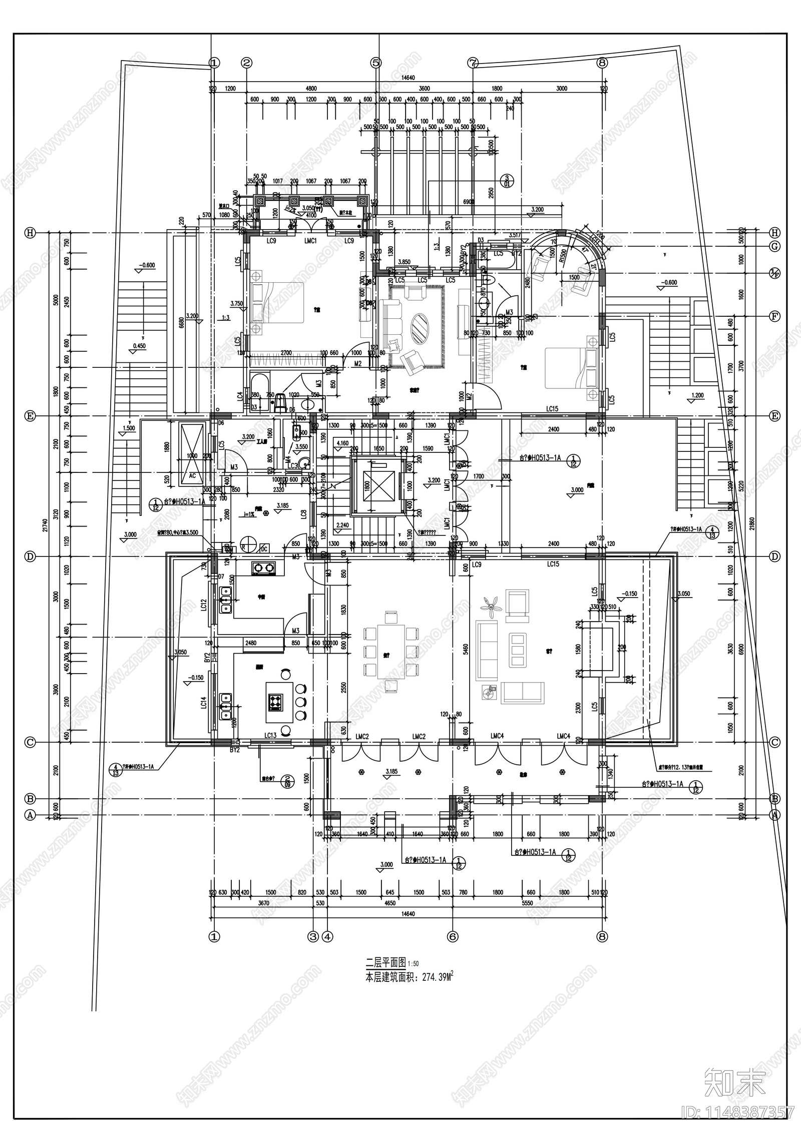 深圳经典独立别墅建筑cad施工图下载【ID:1148387357】