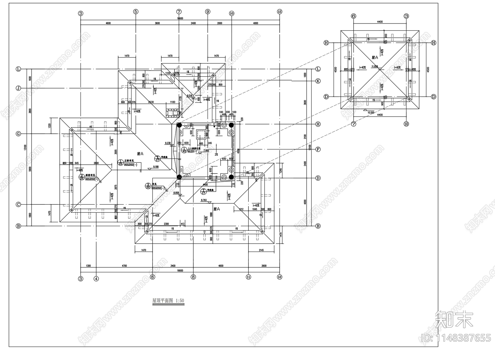 西班牙风格二层别墅建筑cad施工图下载【ID:1148387655】