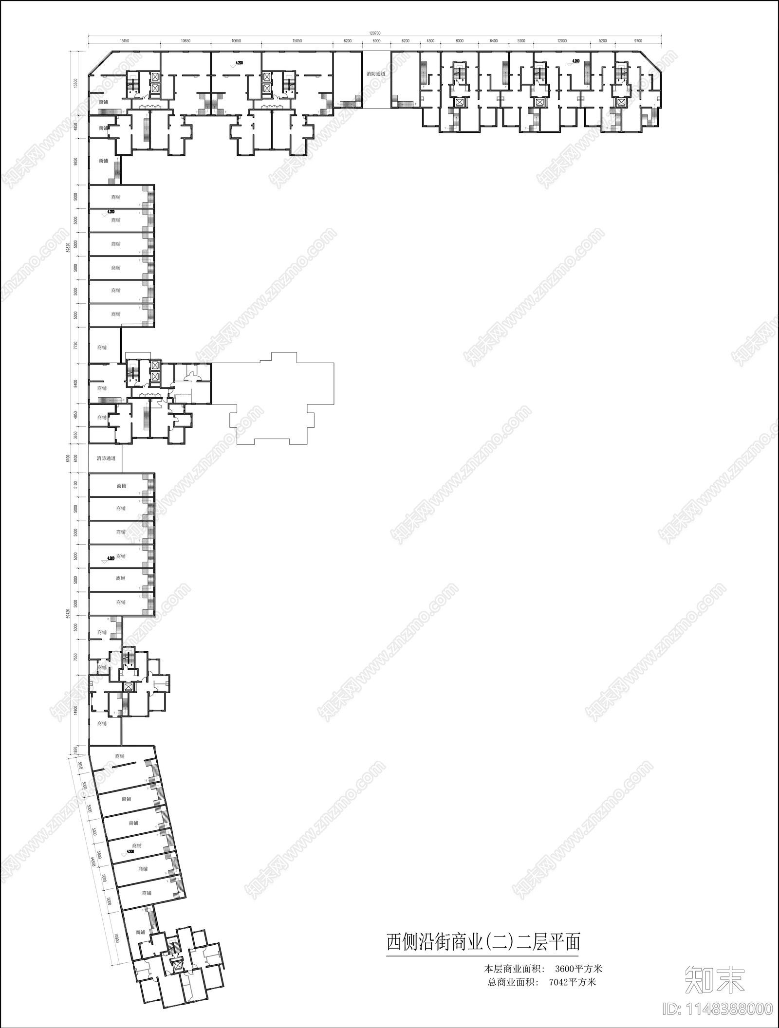 多层商业建筑平面图施工图下载【ID:1148388000】