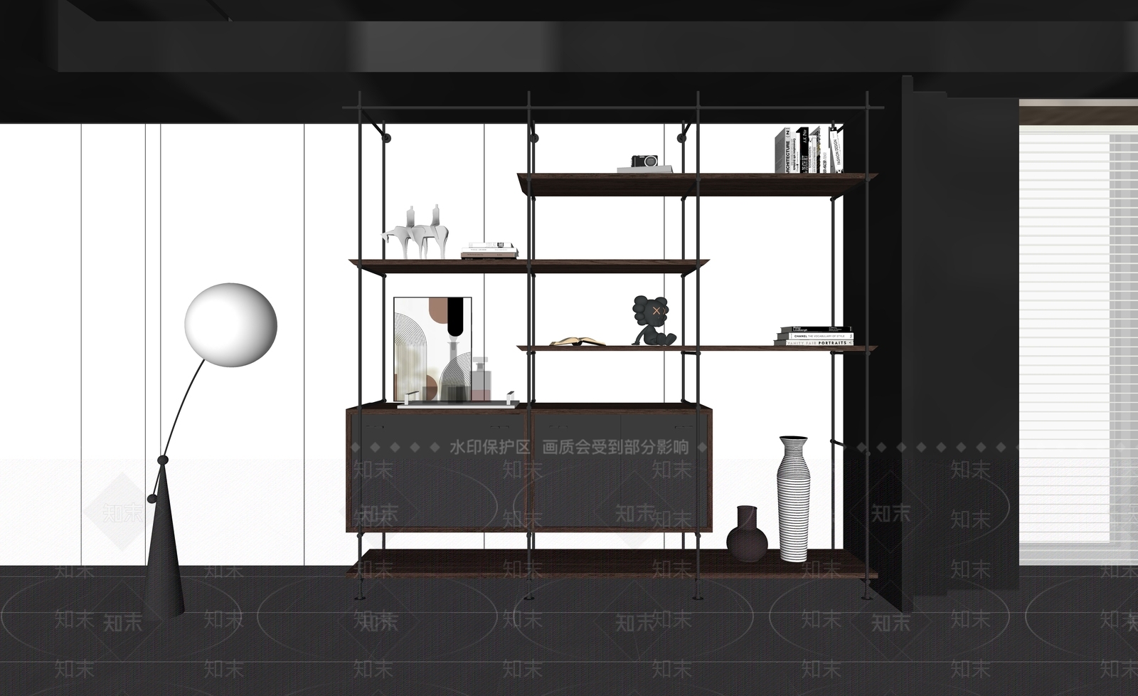 现代装饰架SU模型下载【ID:1148388268】