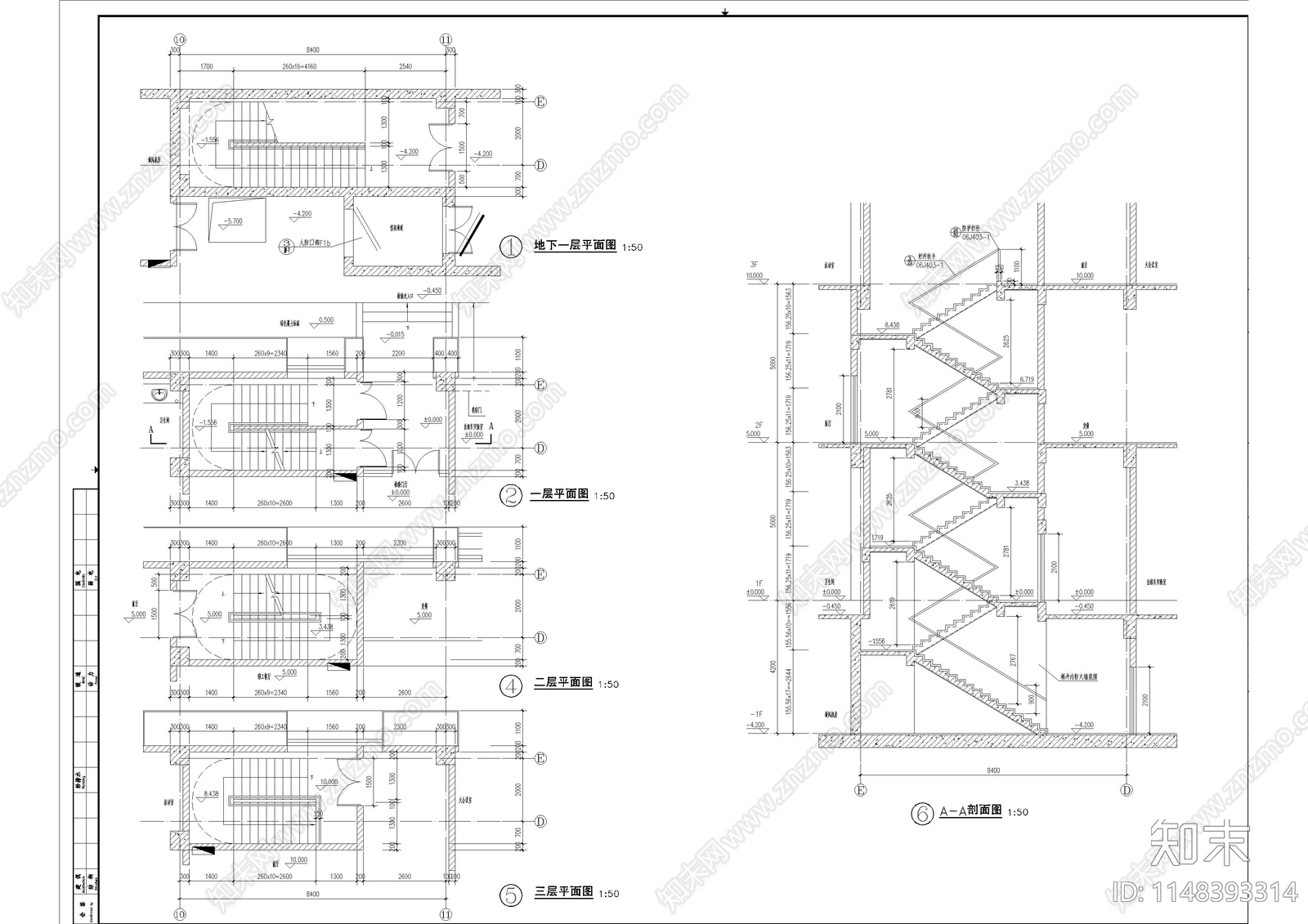 高层框架结构质检办公楼建筑cad施工图下载【ID:1148393314】
