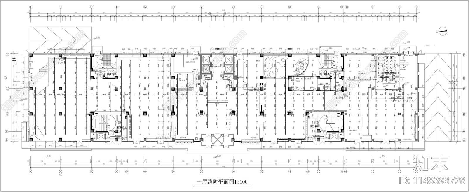 戍边展馆室内cad施工图下载【ID:1148393728】