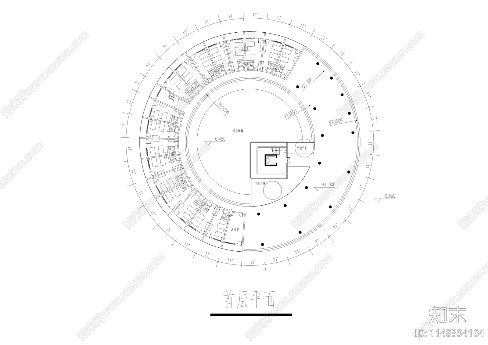 办公楼建筑cad施工图下载【ID:1148394164】