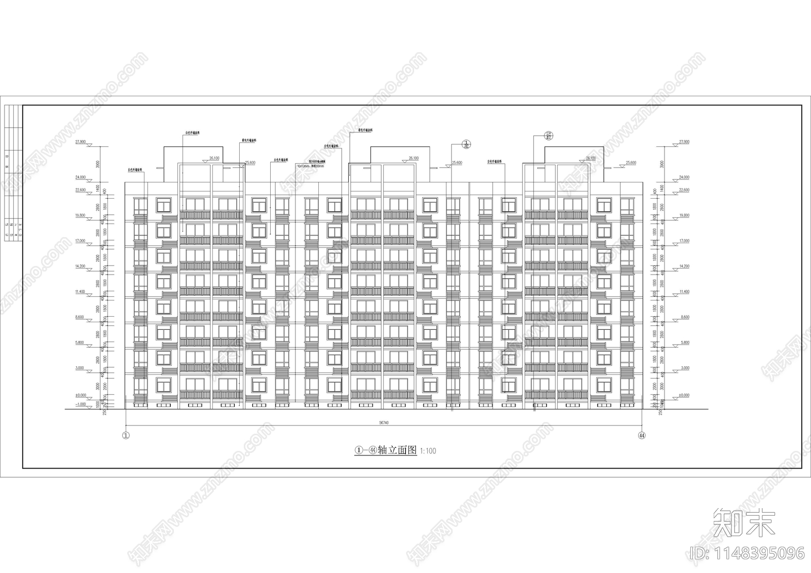 宜居经济适用房小区住宅楼建筑cad施工图下载【ID:1148395096】