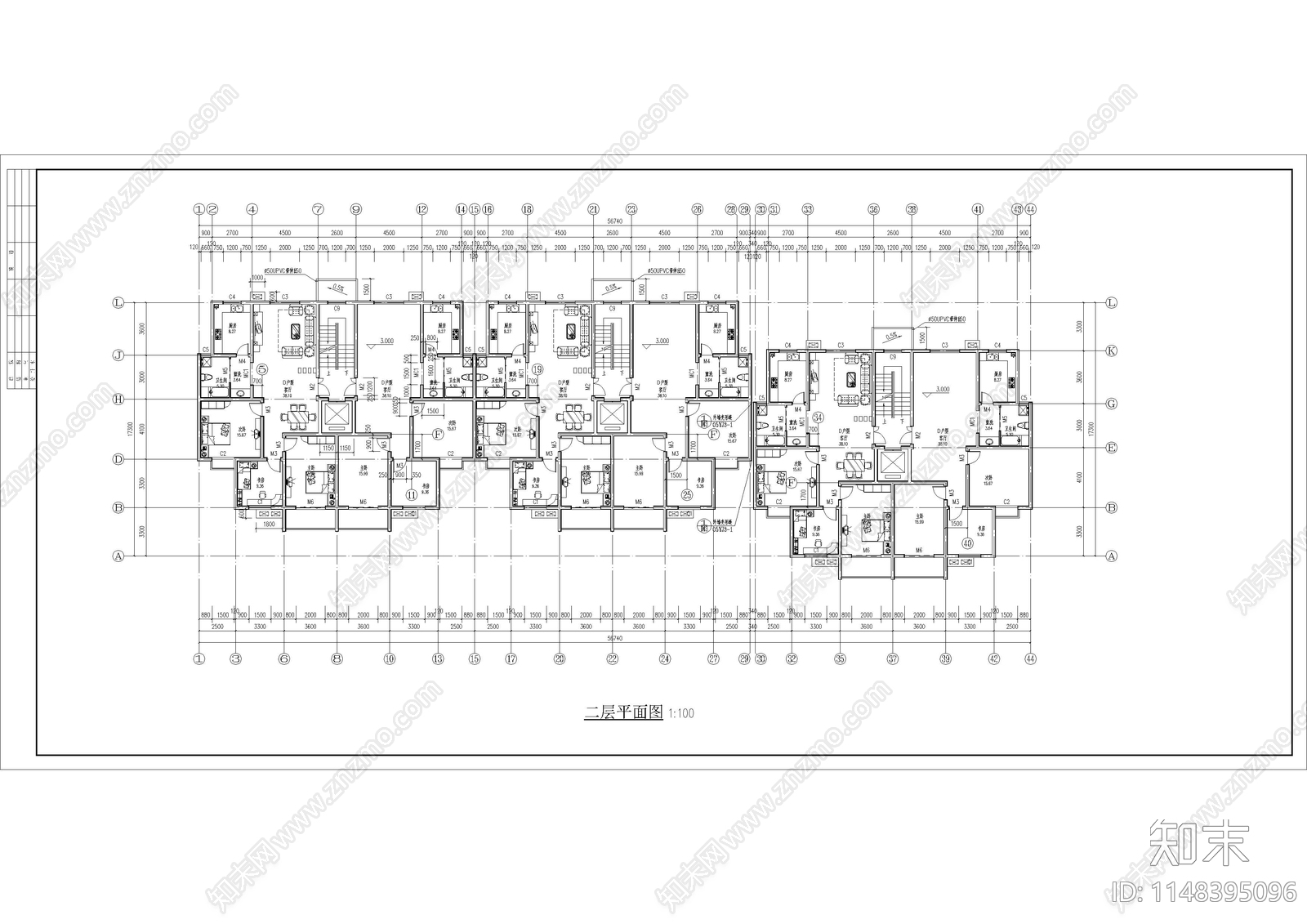 宜居经济适用房小区住宅楼建筑cad施工图下载【ID:1148395096】