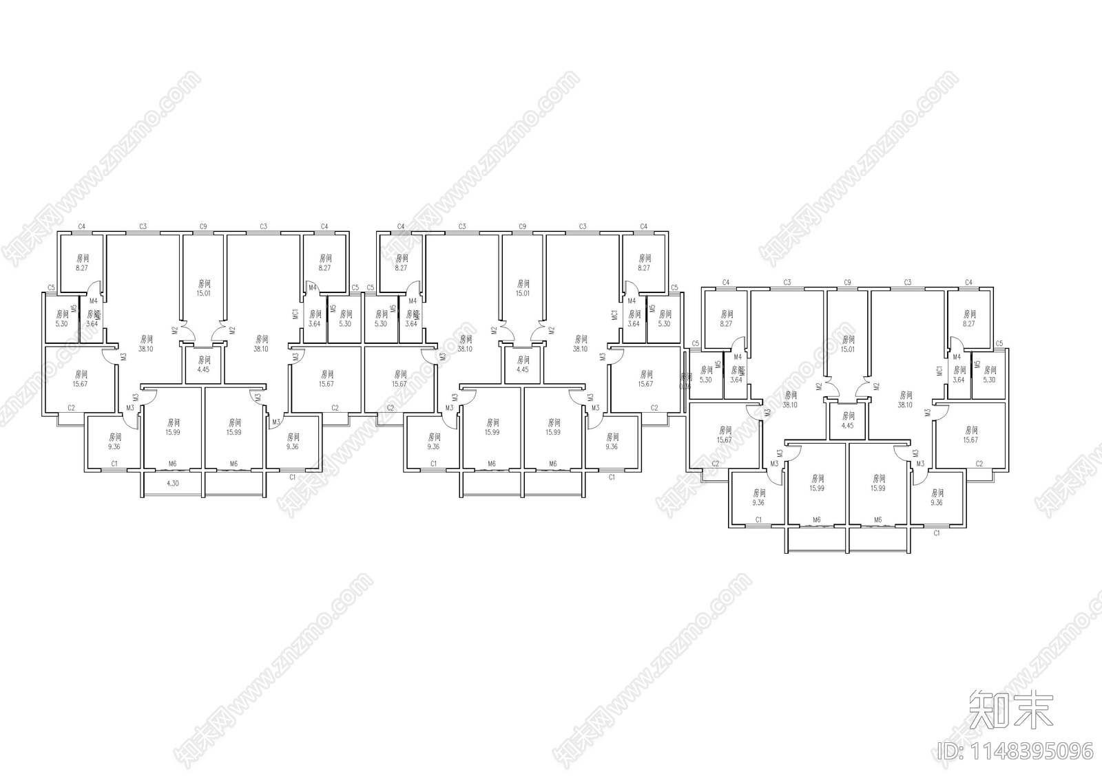 宜居经济适用房小区住宅楼建筑cad施工图下载【ID:1148395096】