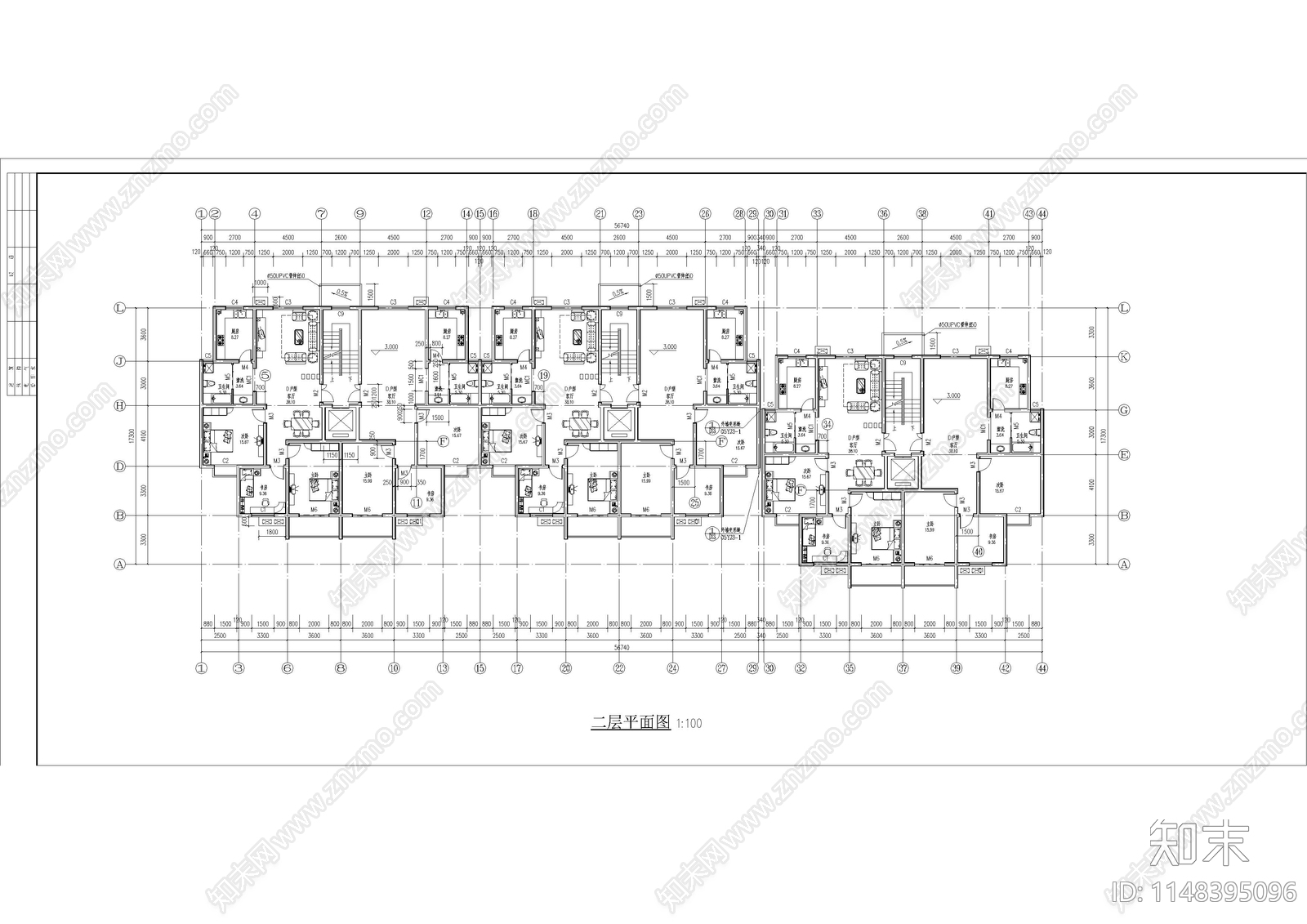 宜居经济适用房小区住宅楼建筑cad施工图下载【ID:1148395096】