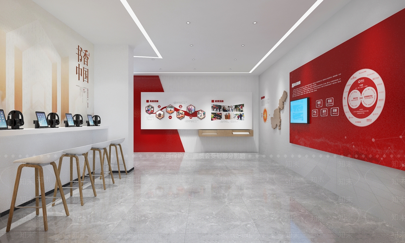 现代党建展厅SU模型下载【ID:1148397461】