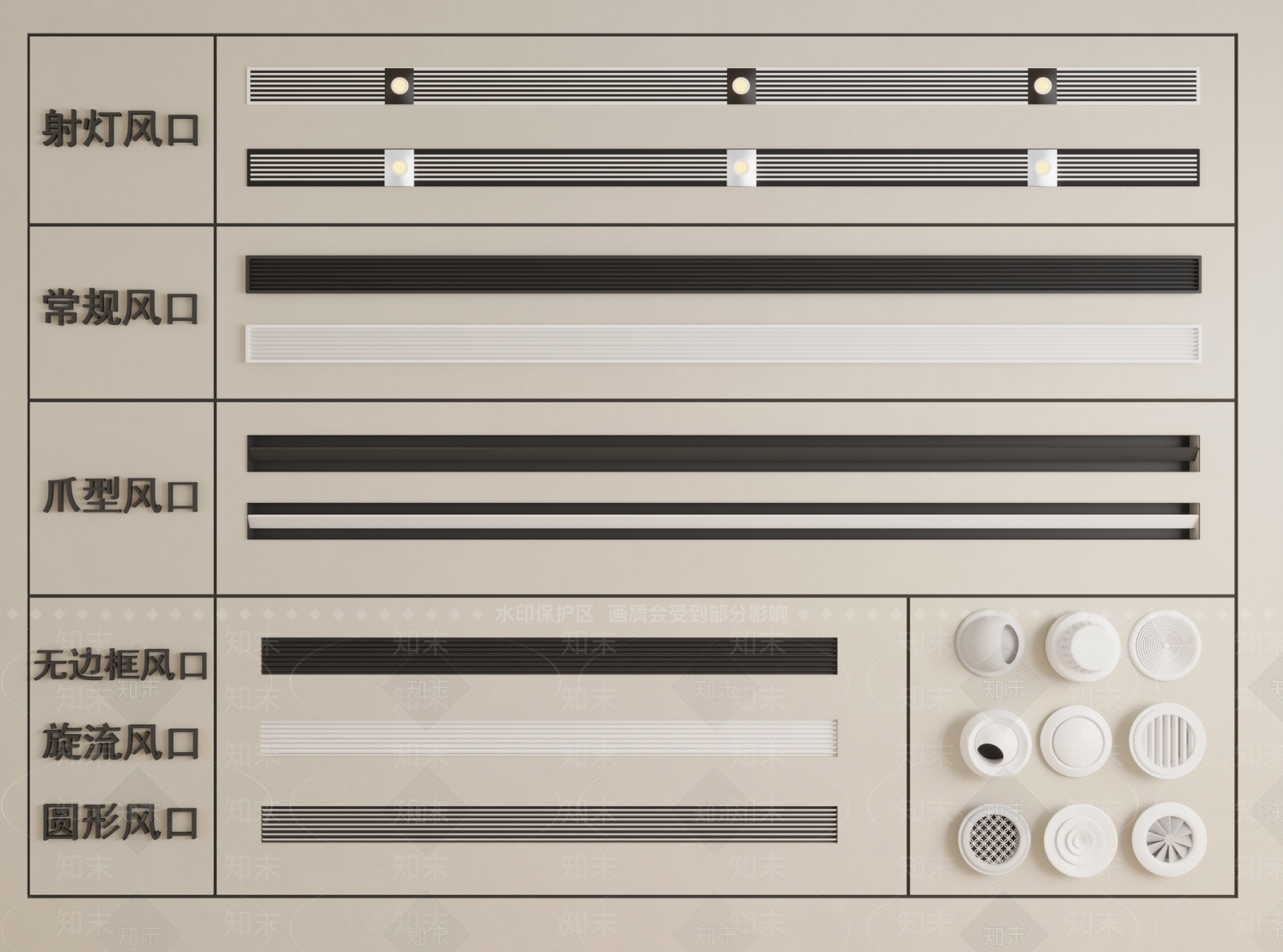 中央空调出风口3D模型下载【ID:1148399813】