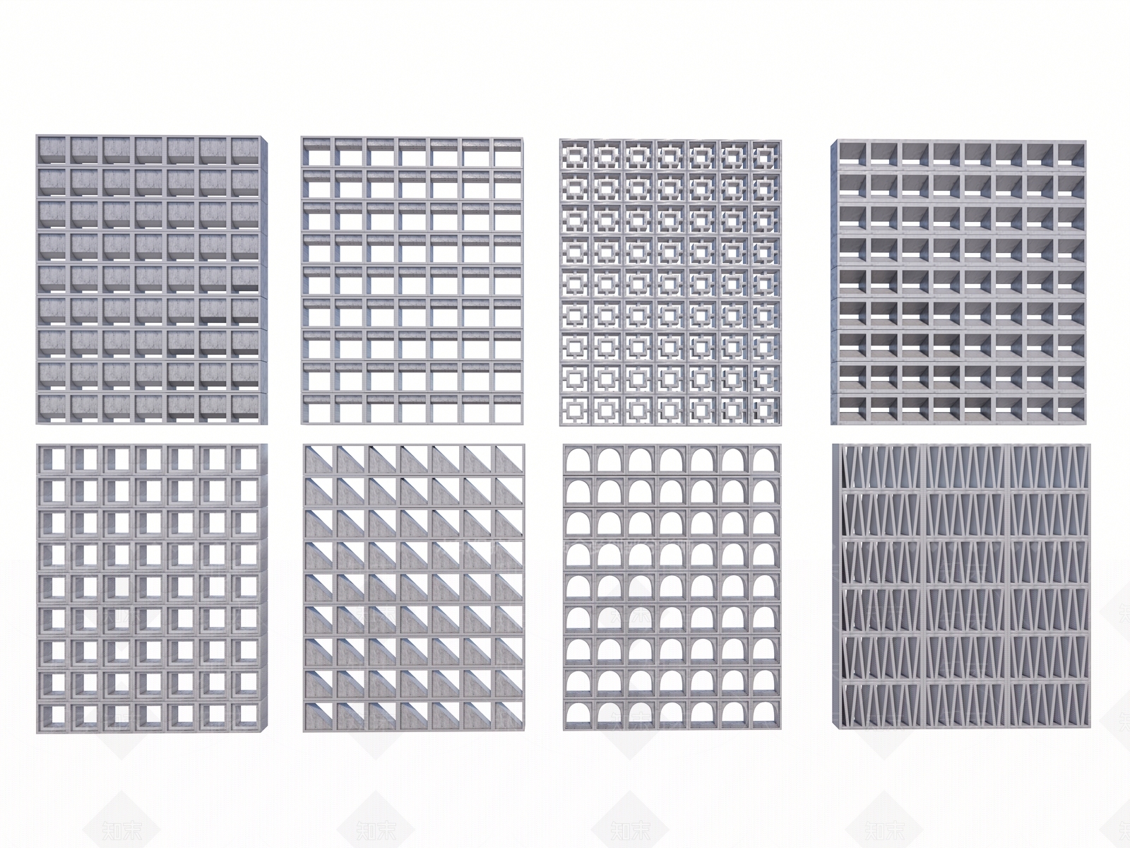现代预制砖墙SU模型下载【ID:1148413644】