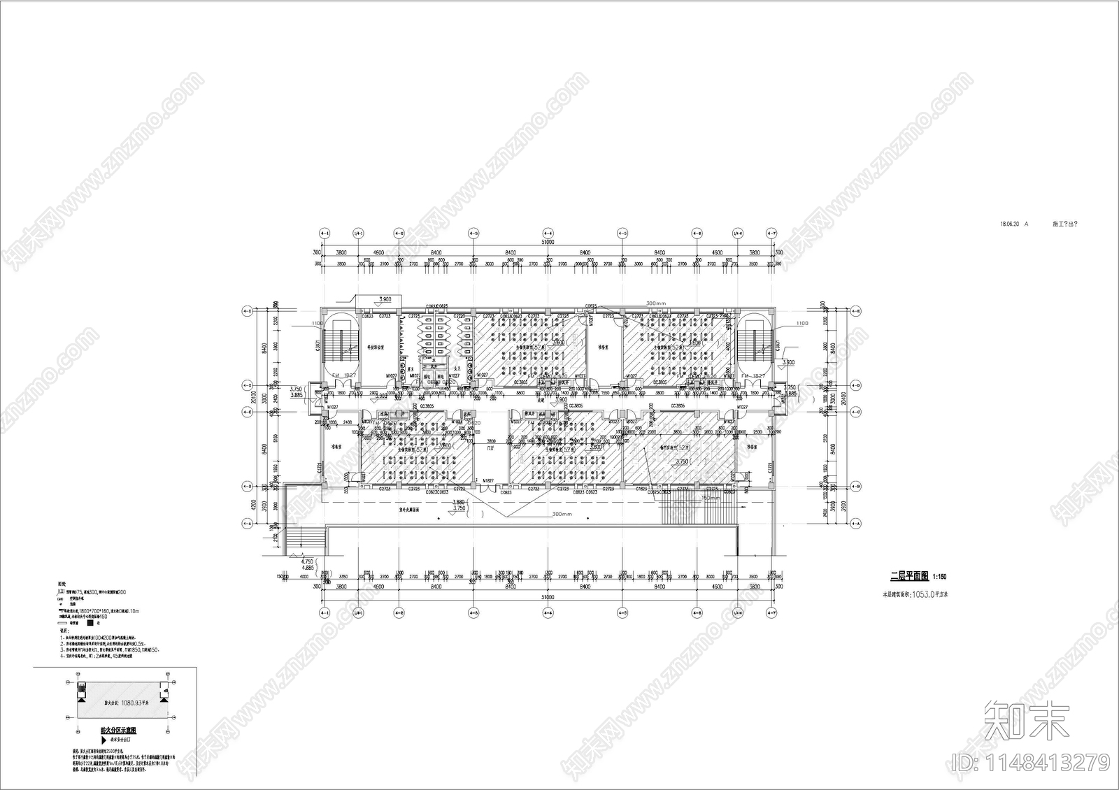 中学实验楼建筑cad施工图下载【ID:1148413279】