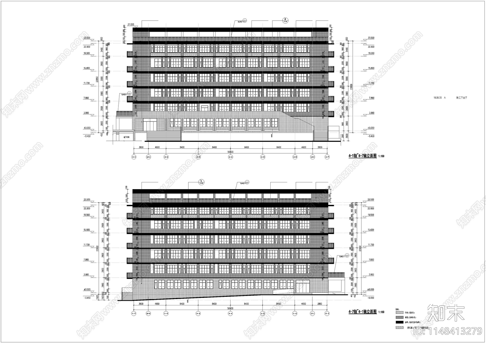 中学实验楼建筑cad施工图下载【ID:1148413279】