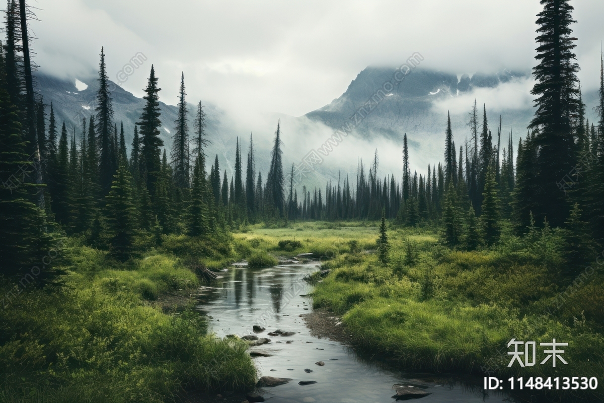 外景风景远山森林湖泊贴图下载【ID:1148413530】