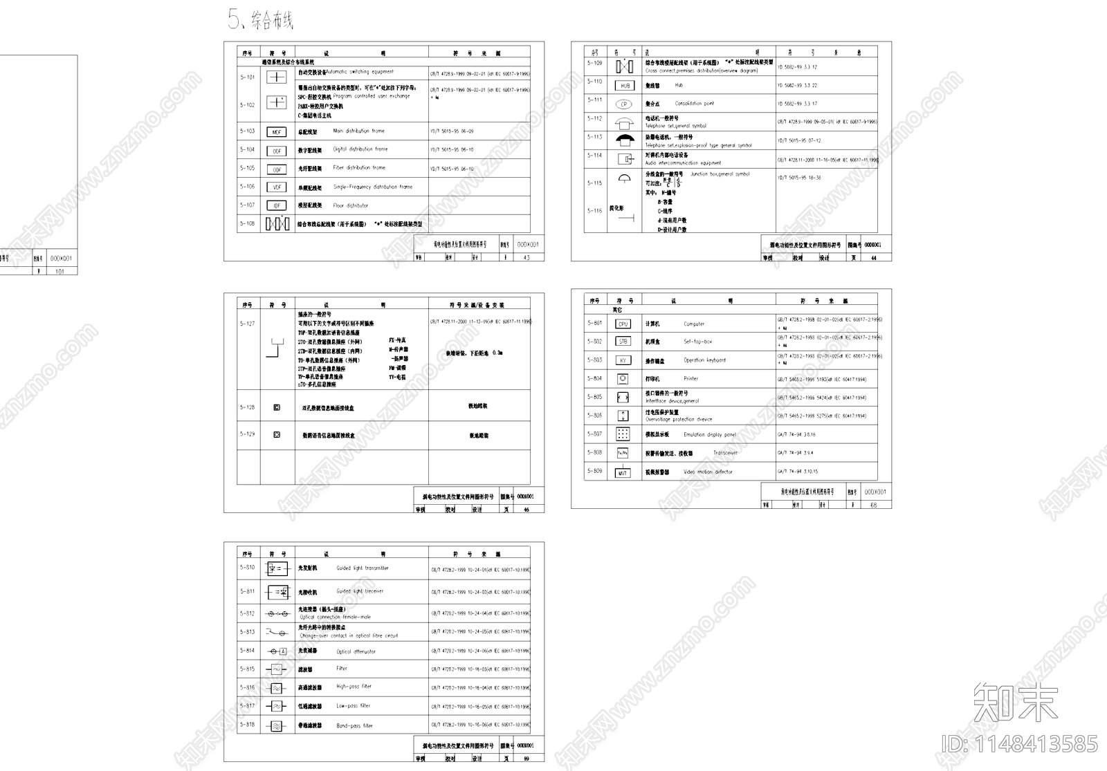 弱电系统功能性及位置文件用图形符号图标施工图下载【ID:1148413585】