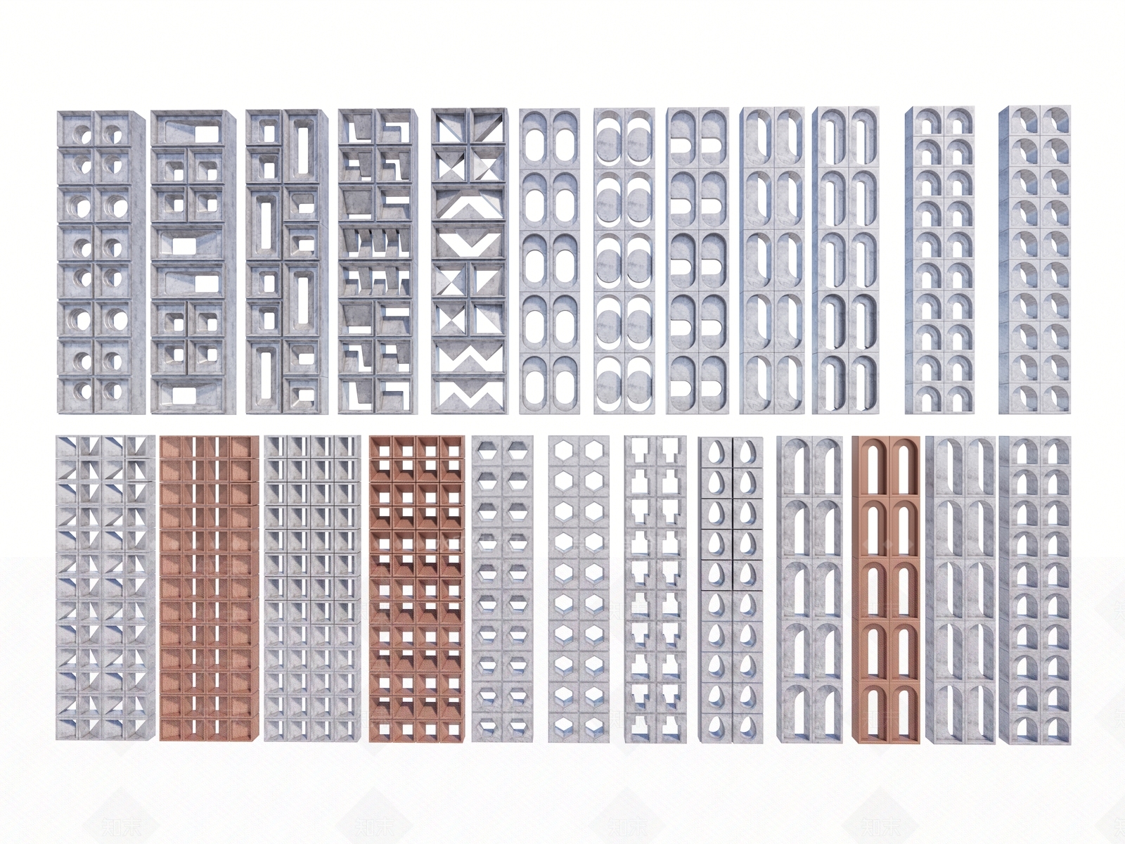 现代预制砖墙SU模型下载【ID:1148413712】