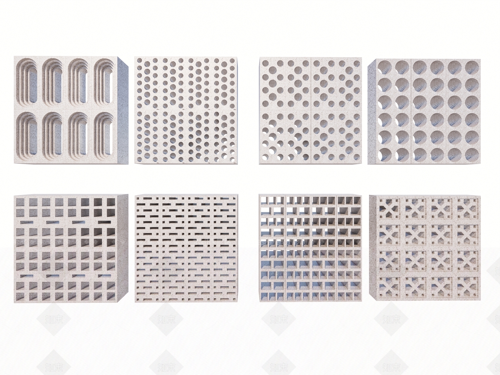 现代预制砖墙SU模型下载【ID:1148413942】