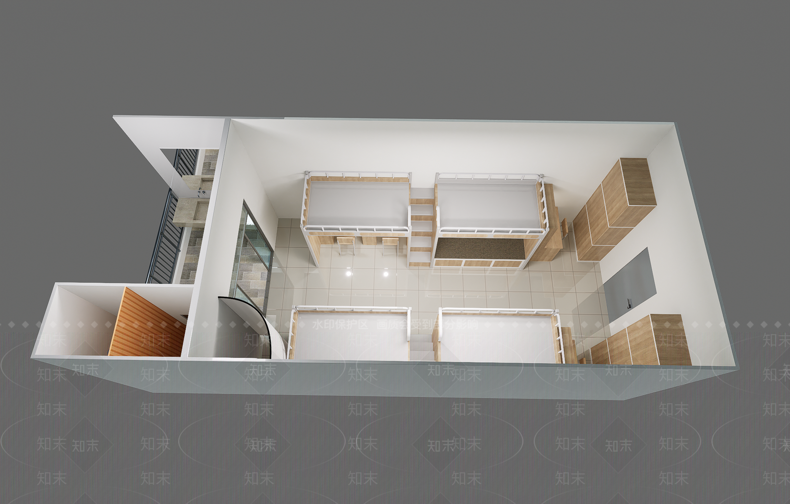 现代学校宿舍SU模型下载【ID:1148418023】