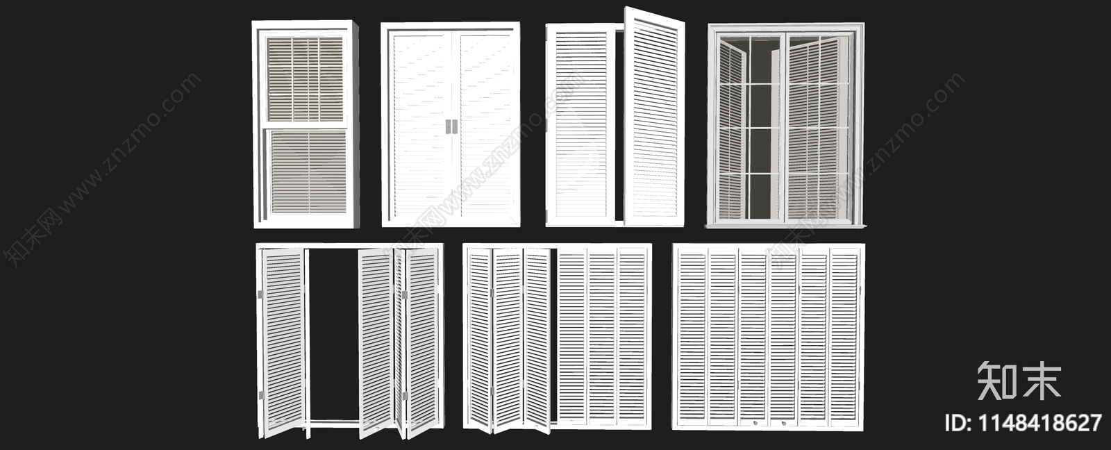 现代百叶窗SU模型下载【ID:1148418627】