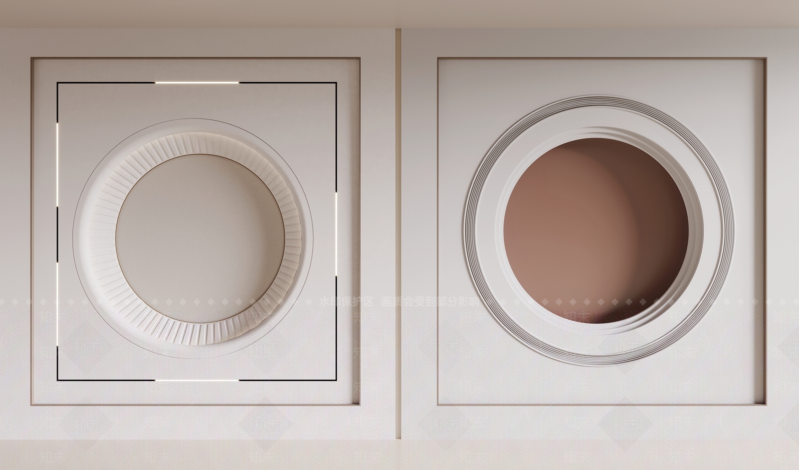 现代圆形吊顶3D模型下载【ID:1148424272】