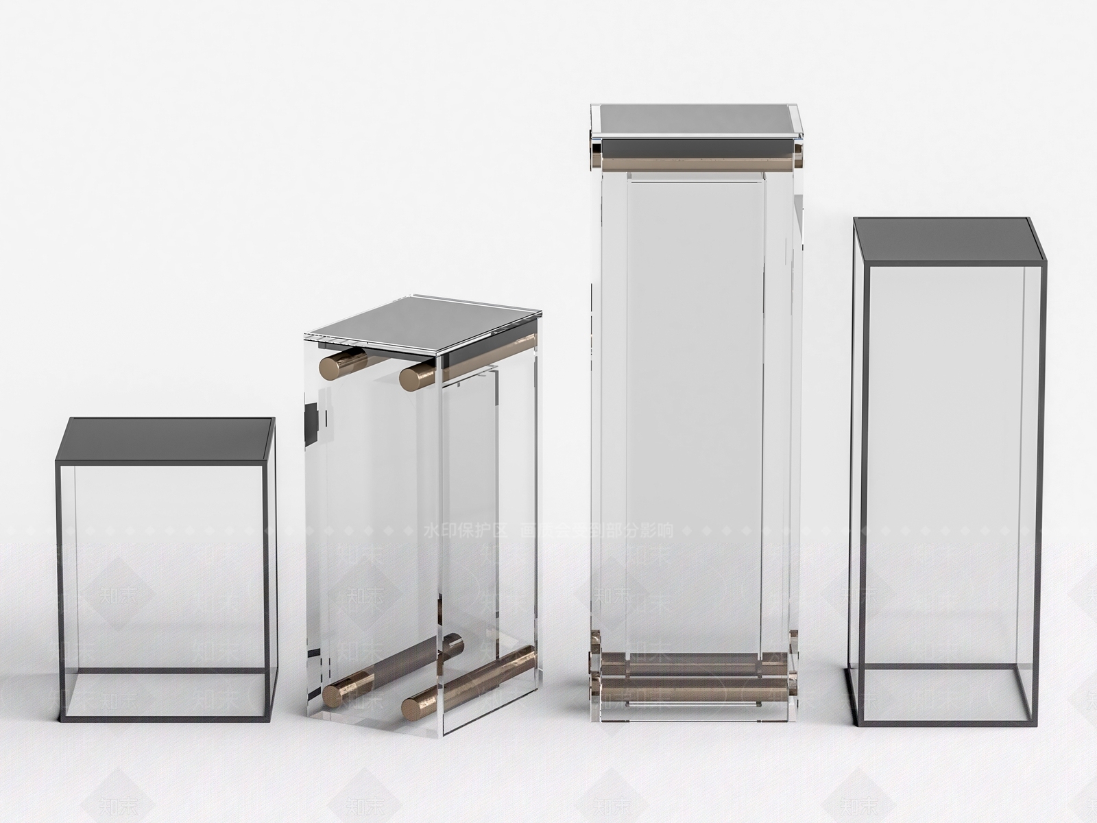现代玻璃雕塑底座SU模型下载【ID:1148430542】