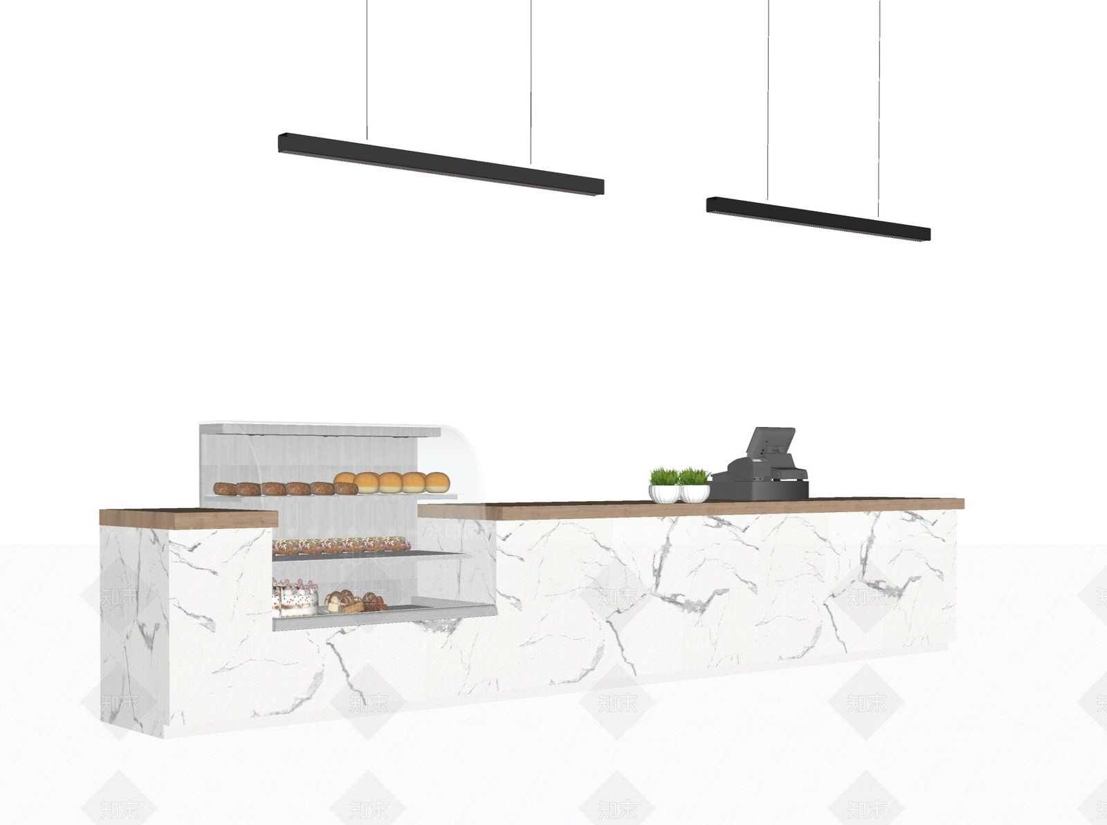 现代收银台SU模型下载【ID:1148434266】