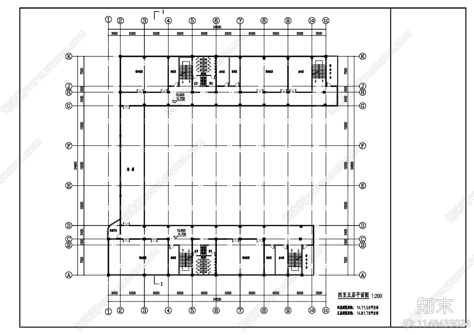 1200座报告厅建筑平面cad施工图下载【ID:1148433024】