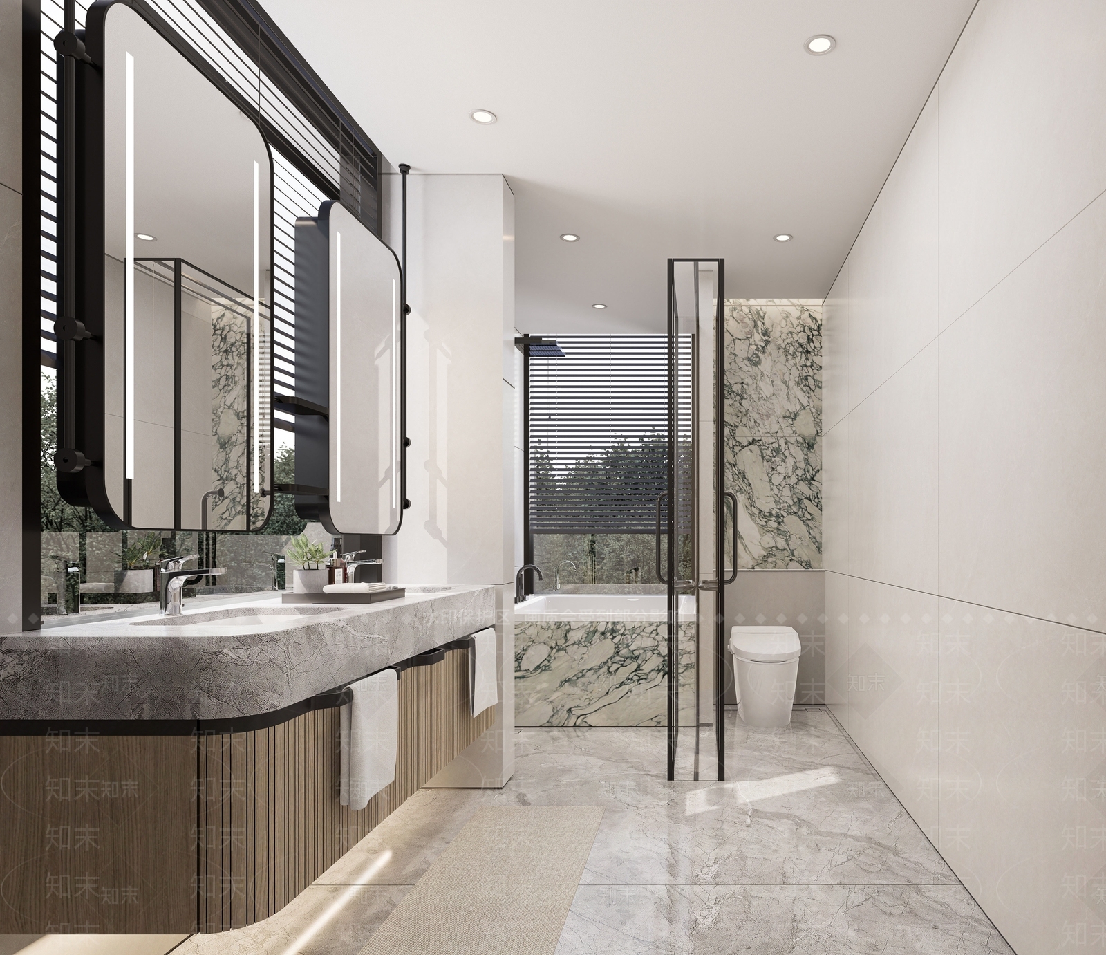 现代酒店别墅卫生间SU模型下载【ID:1148439604】