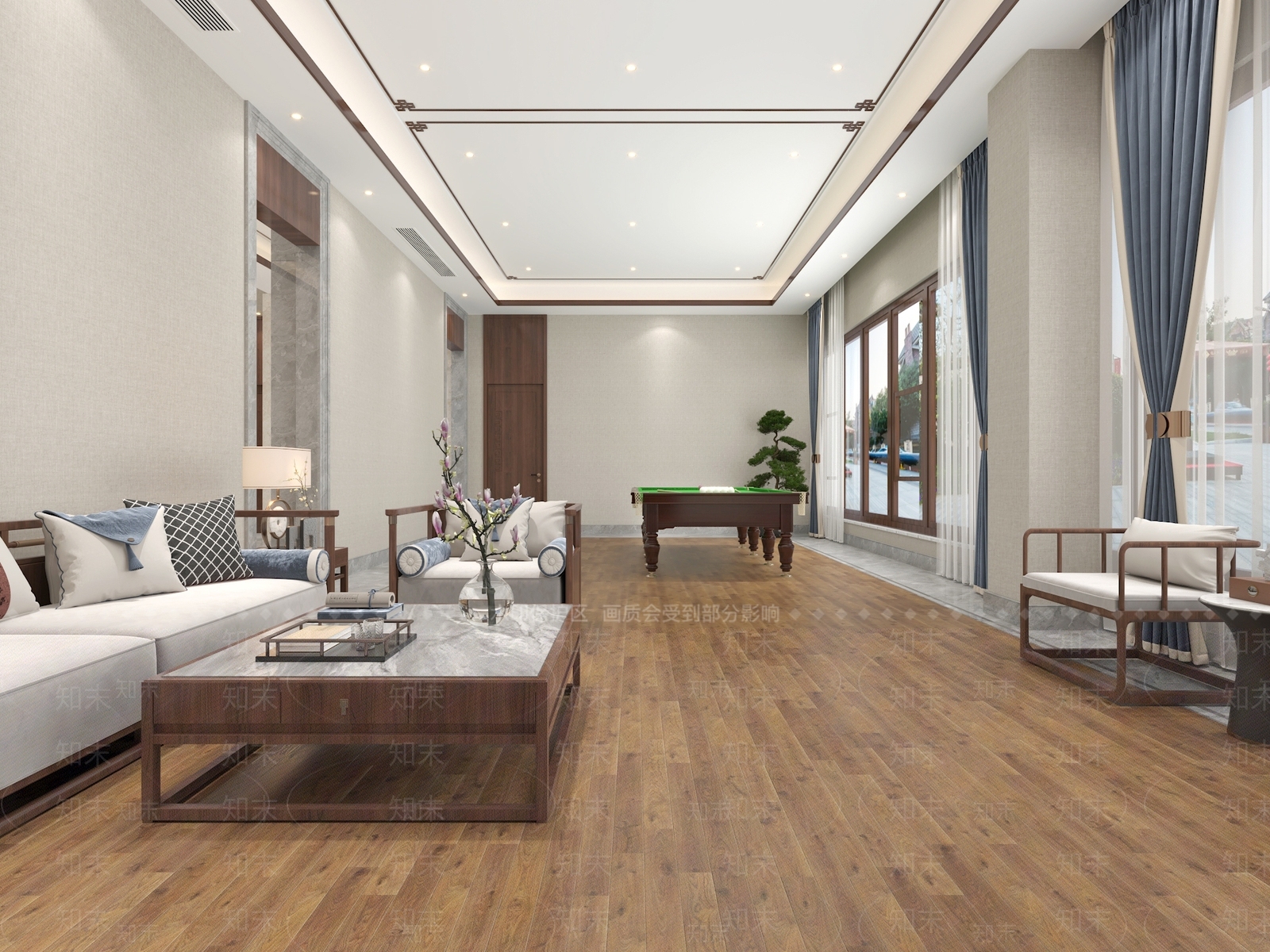 新中式台球室3D模型下载【ID:1148439884】