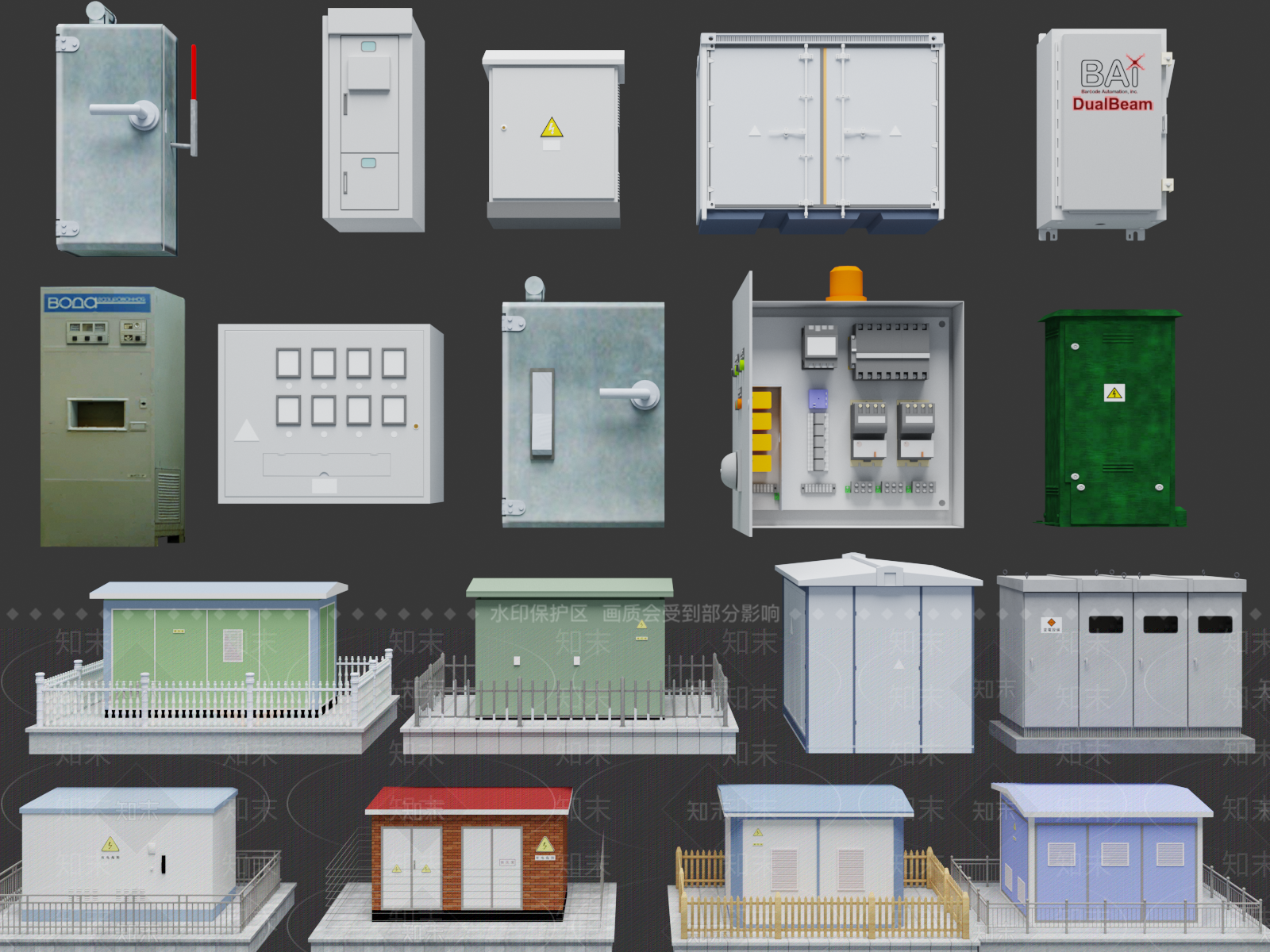 现代配电房3D模型下载【ID:1148444491】