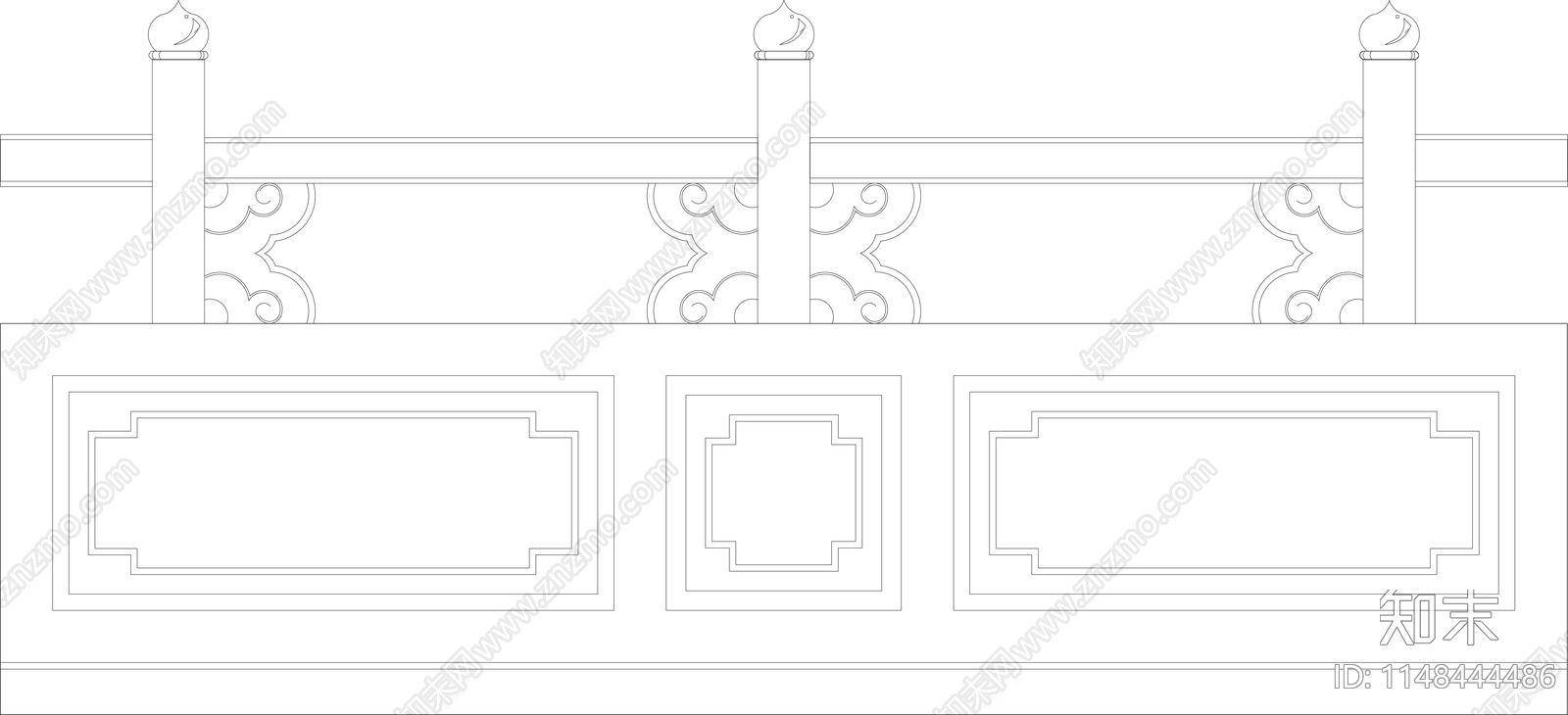 楼梯扶手栏杆大门平面图库施工图下载【ID:1148444486】