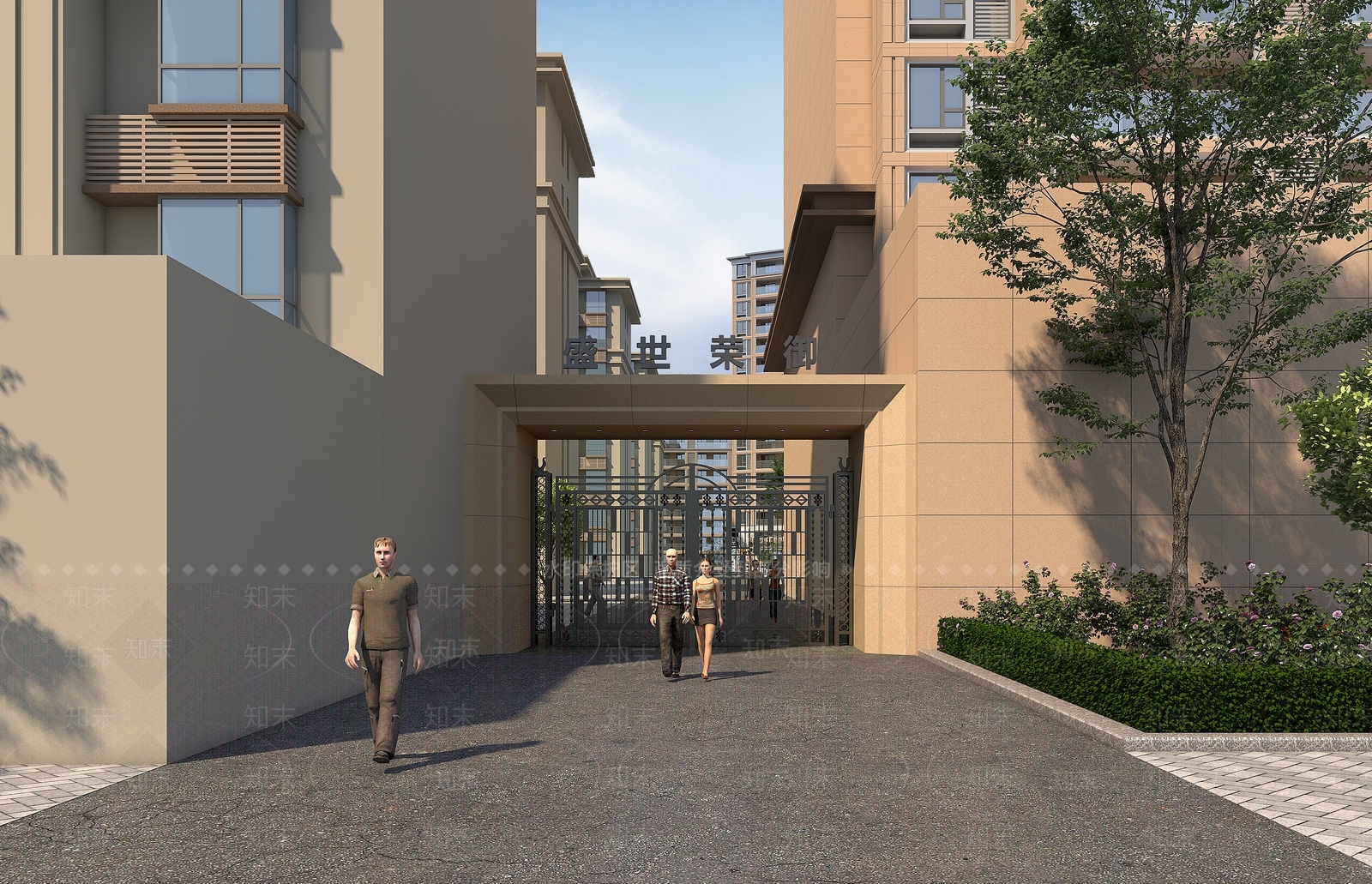 现代小区入口大门3D模型下载【ID:1148445145】