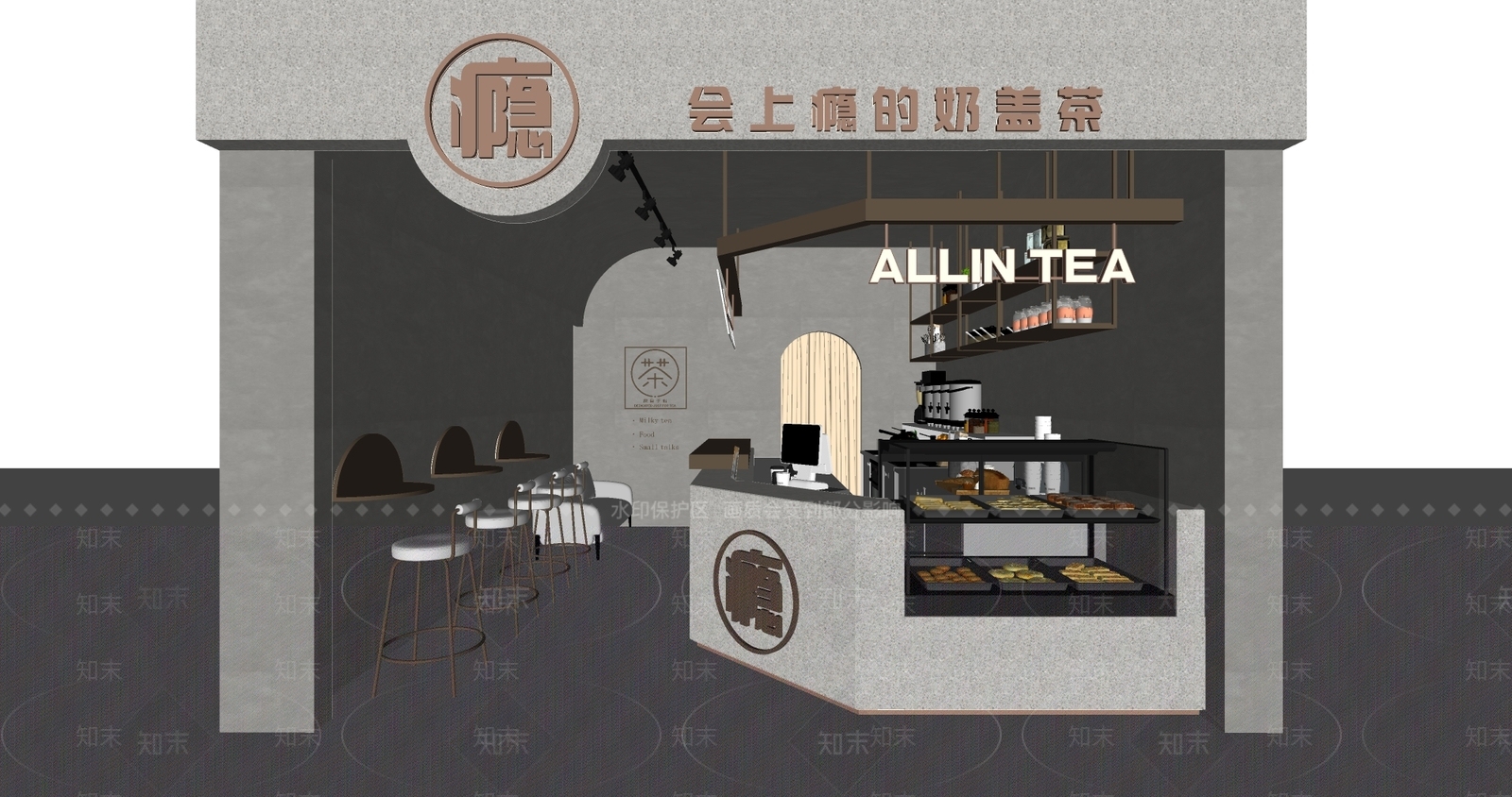 工业奶茶店SU模型下载【ID:1148451199】