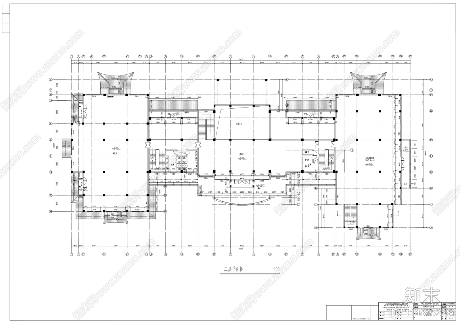 镇江三层仿古商办楼建筑cad施工图下载【ID:1148452281】