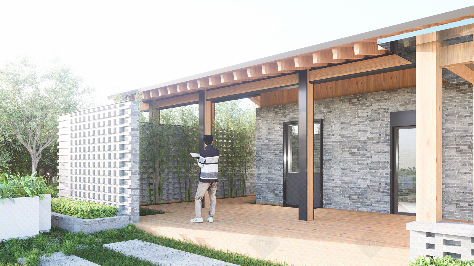 新中式餐饮建筑SU模型下载【ID:1148453753】