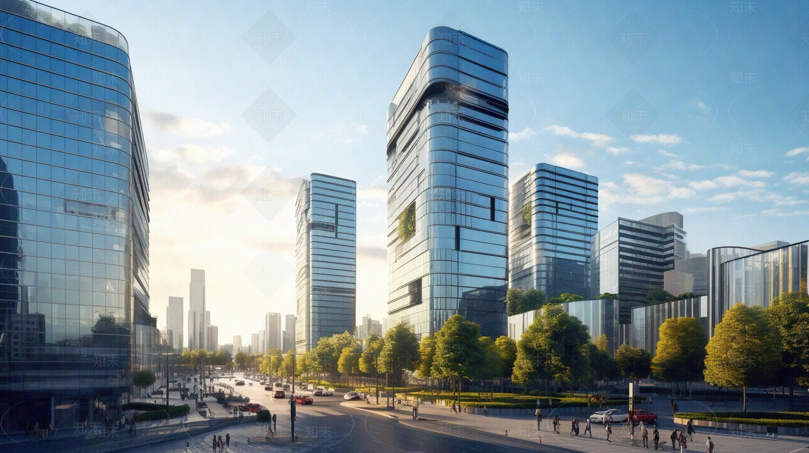 城市街道外景贴图下载【ID:1148470863】
