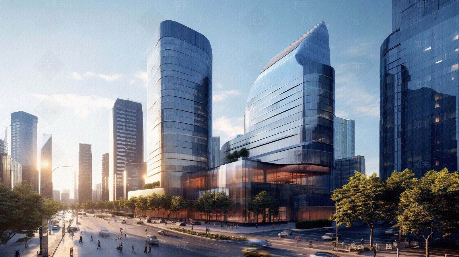城市街道外景贴图下载【ID:1148470995】