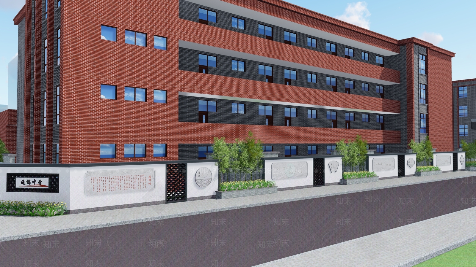 新中式浮雕围墙SU模型下载【ID:1148471474】