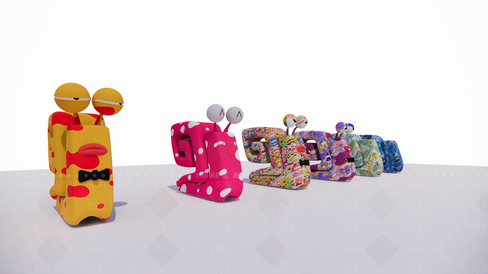 现代艺术抽简趣味蜗牛雕塑小品SU模型下载【ID:1148471677】