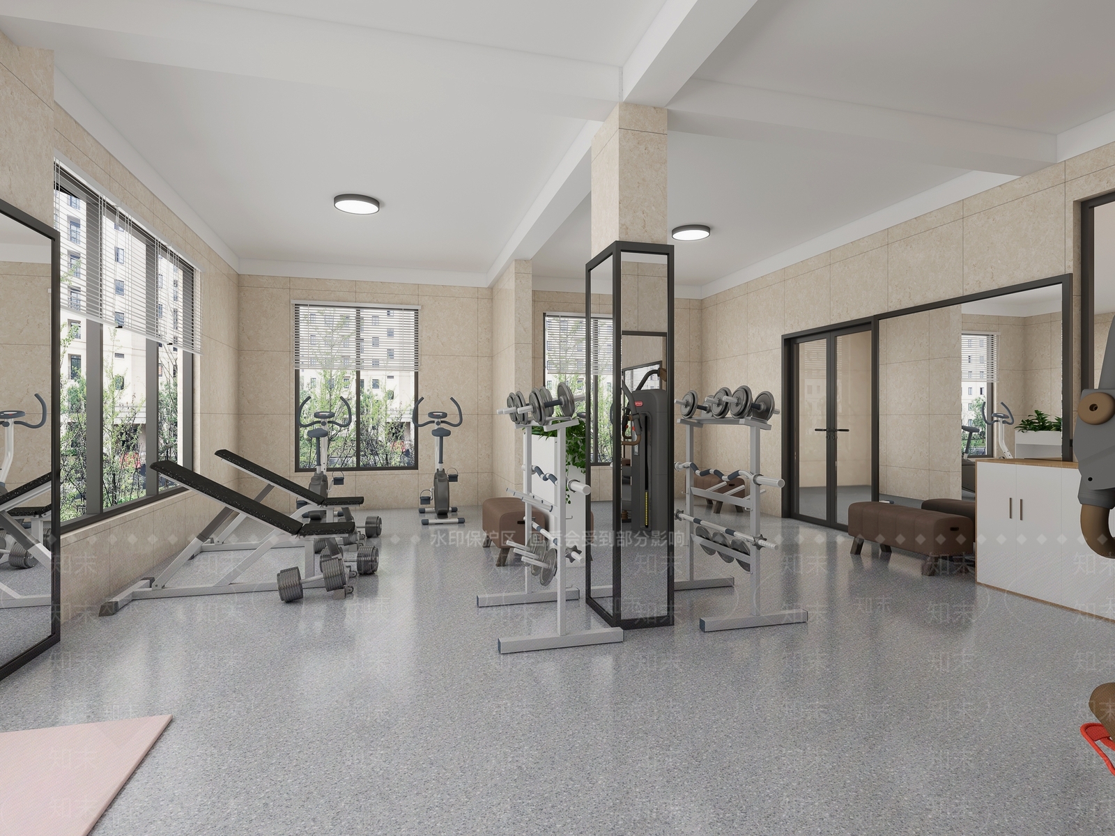现代健身房3D模型下载【ID:1148472373】