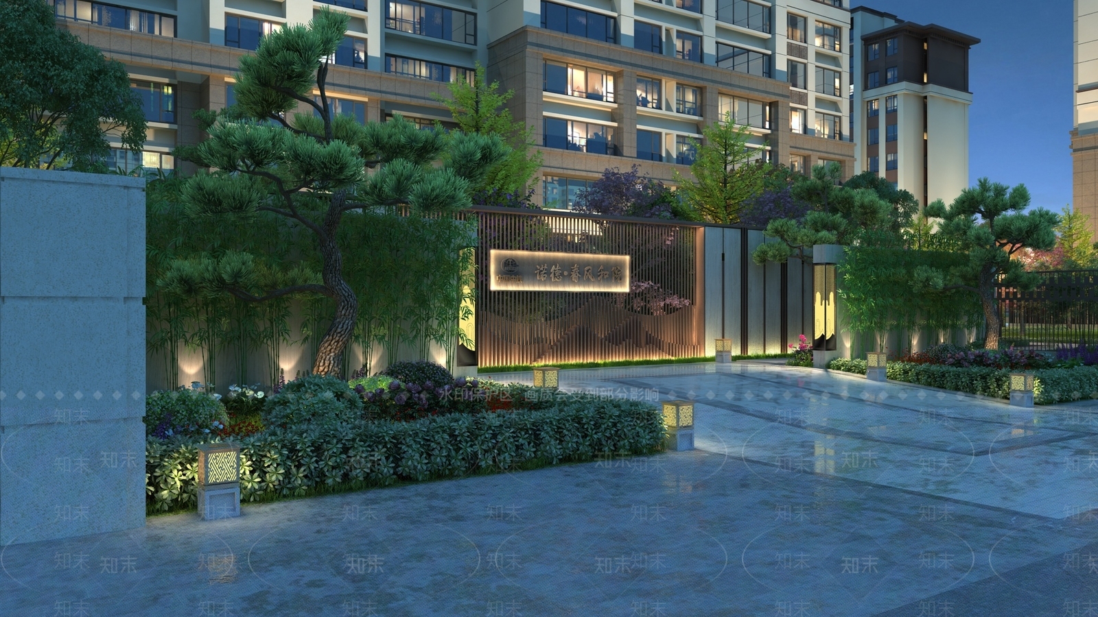 新中式入口大门3D模型下载【ID:1148474915】