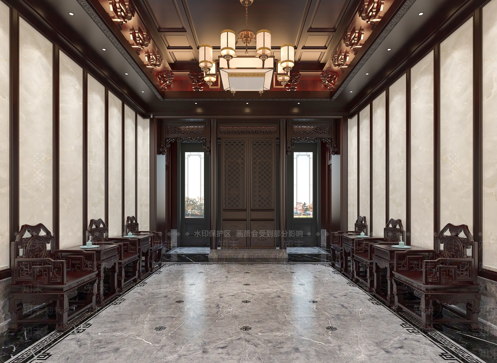 新中式会客厅3D模型下载【ID:1148475354】