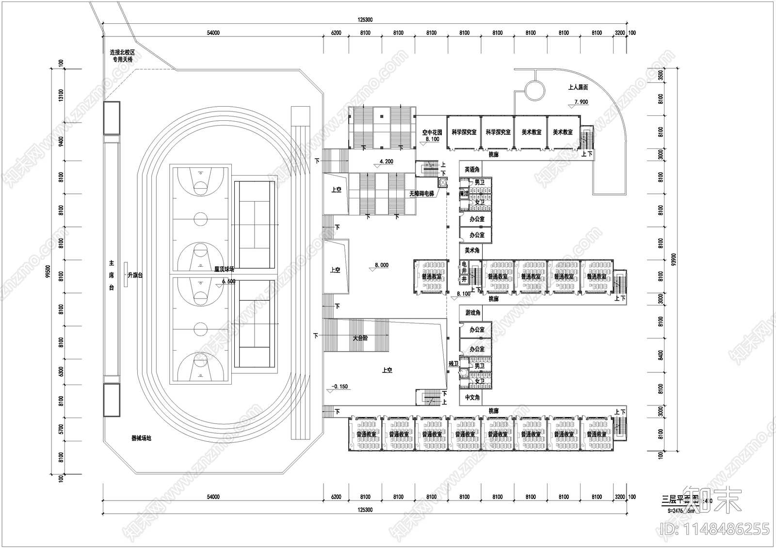 小学建筑平面图施工图下载【ID:1148486255】