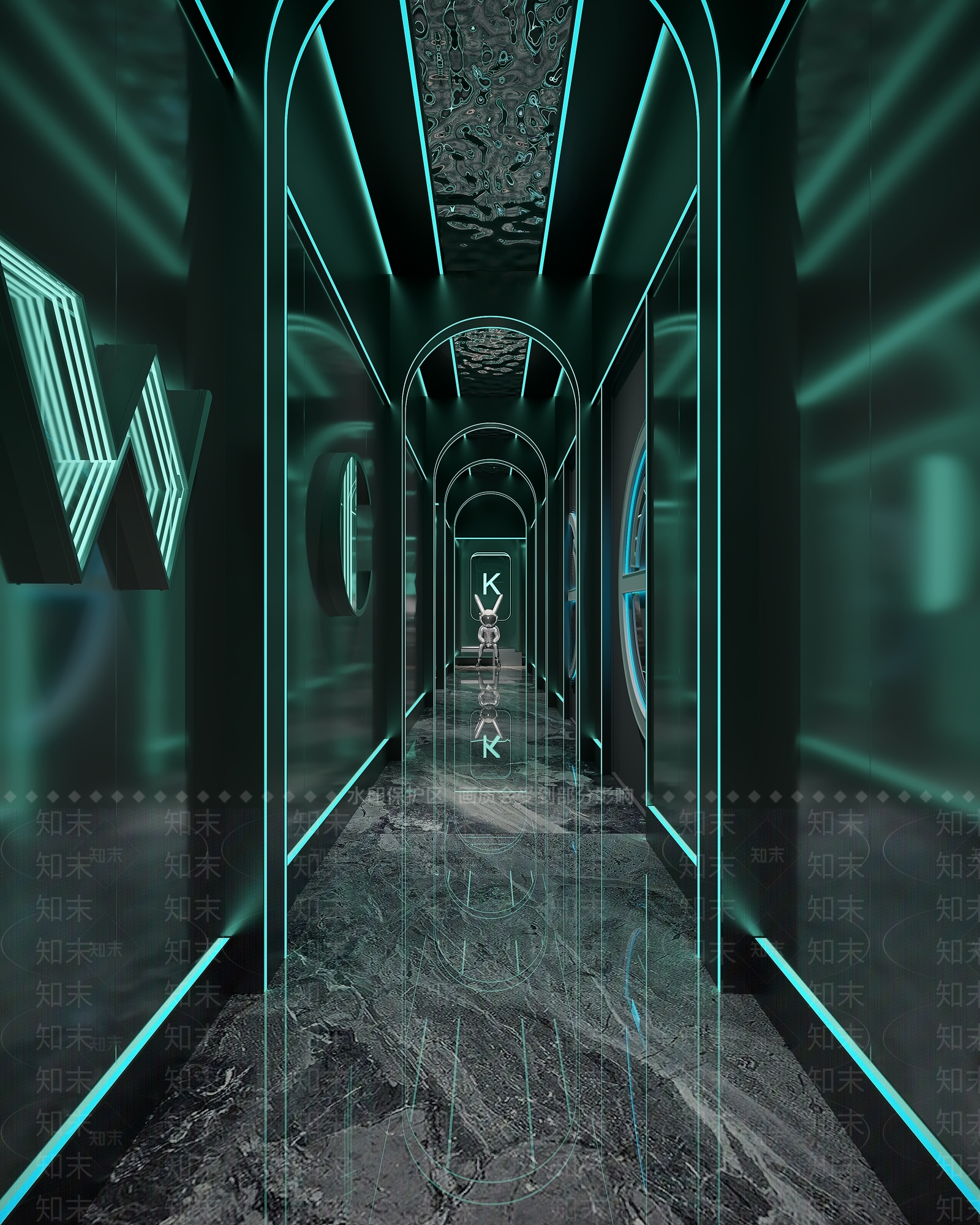 现代KTV过道3D模型下载【ID:1148488536】