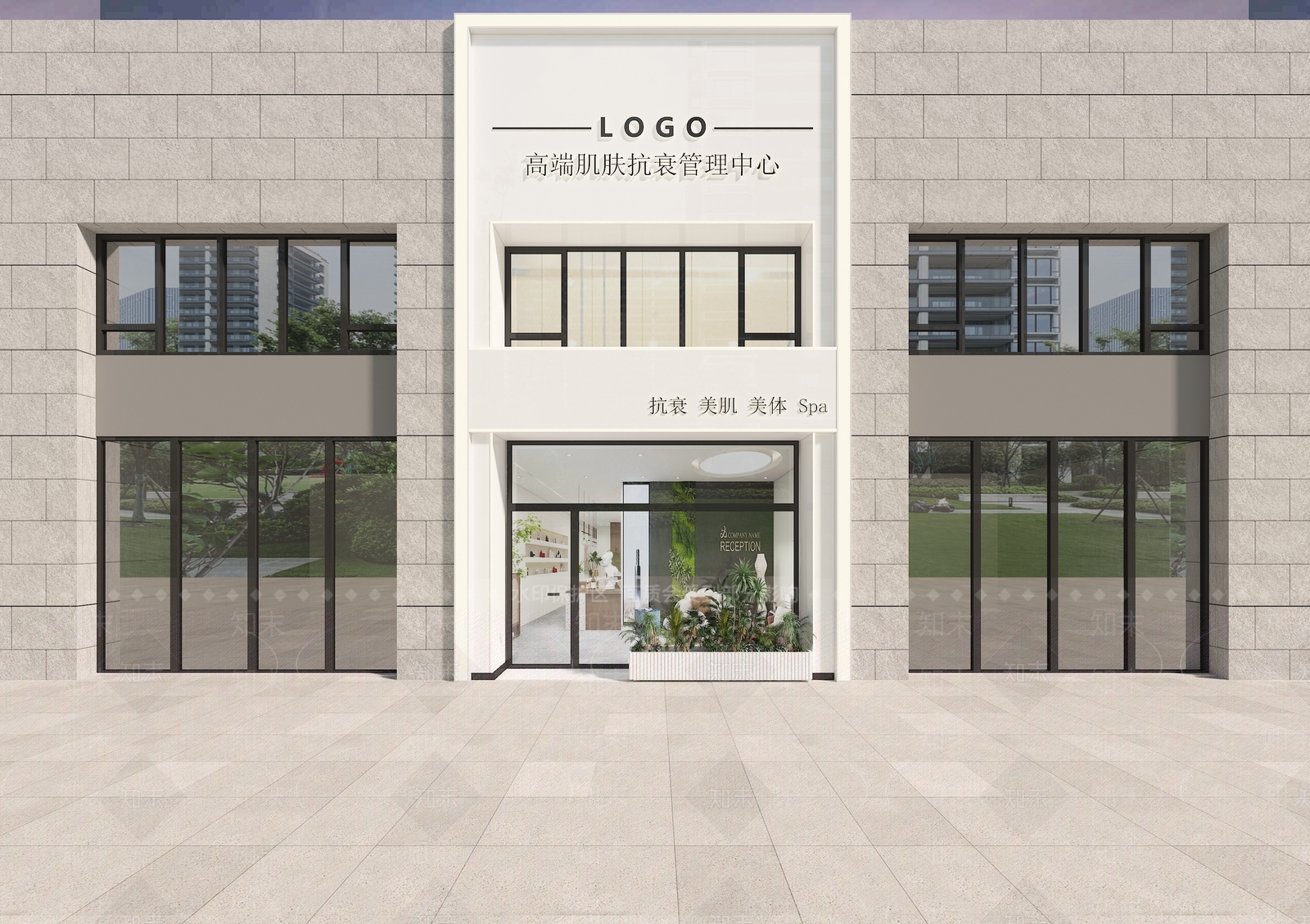 现代美容院门头门面3D模型下载【ID:1148491993】