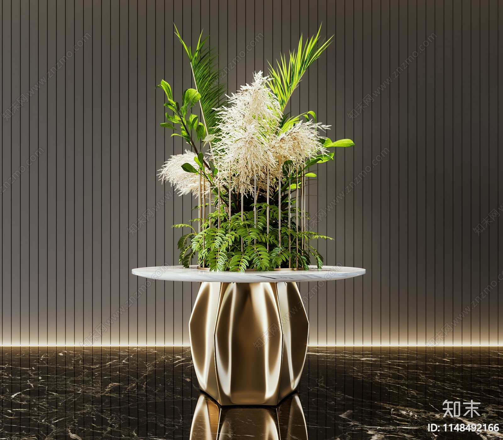 花瓶花艺3D模型下载【ID:1148492166】