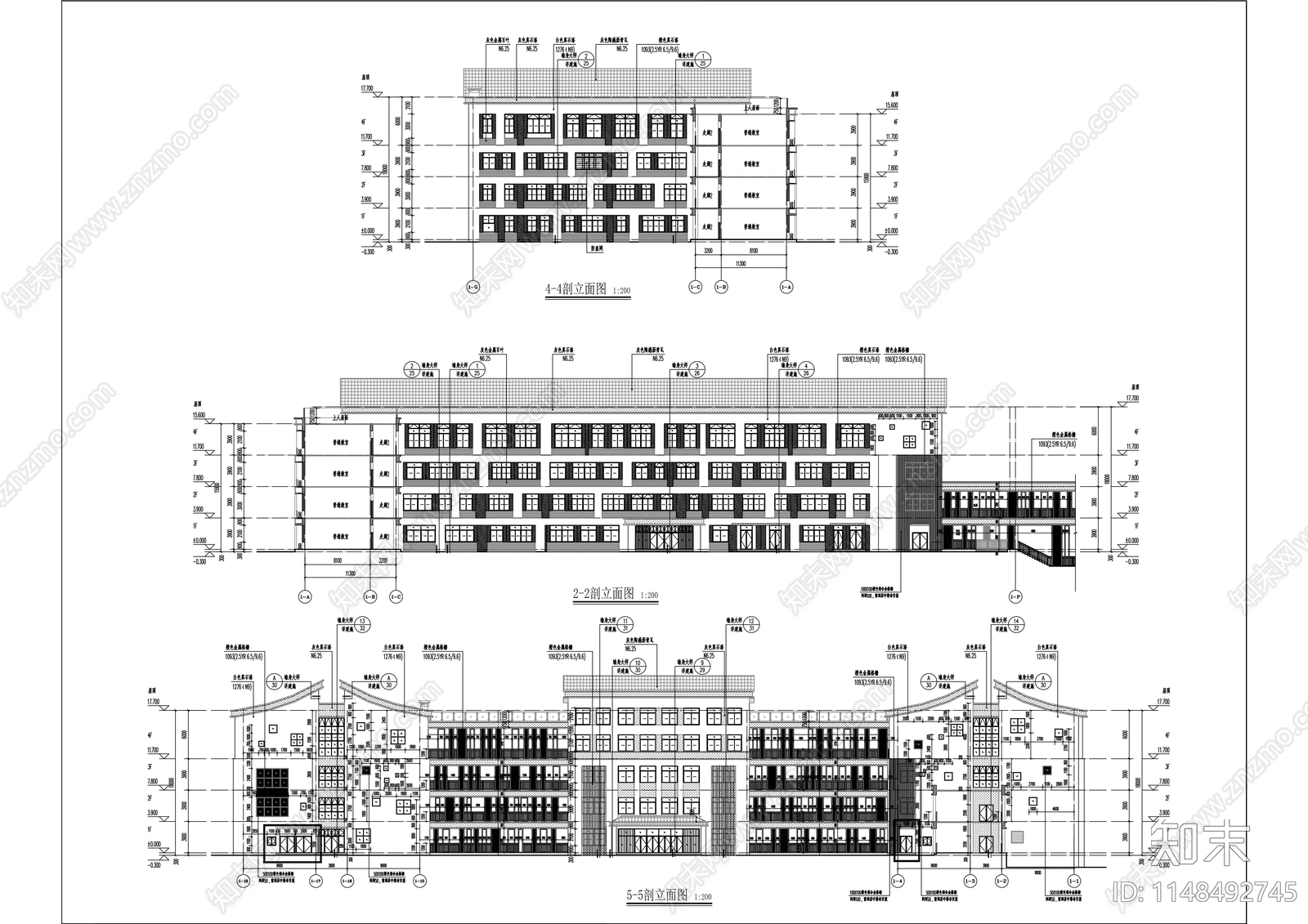 界石二小学校工程建筑cad施工图下载【ID:1148492745】