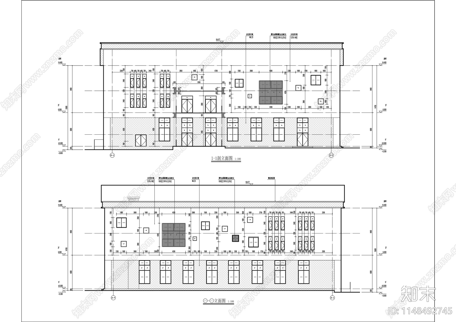 界石二小学校工程建筑cad施工图下载【ID:1148492745】