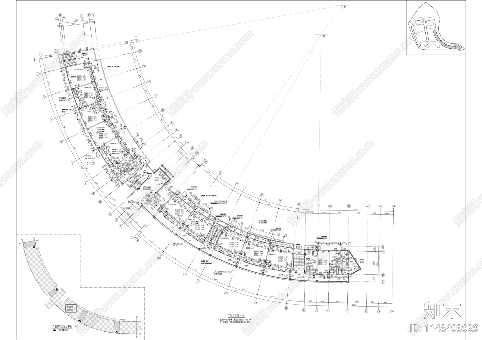 江北区溉澜溪实验学校建筑cad施工图下载【ID:1148493929】