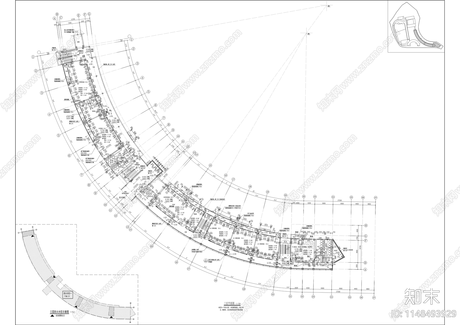 江北区溉澜溪实验学校建筑cad施工图下载【ID:1148493929】