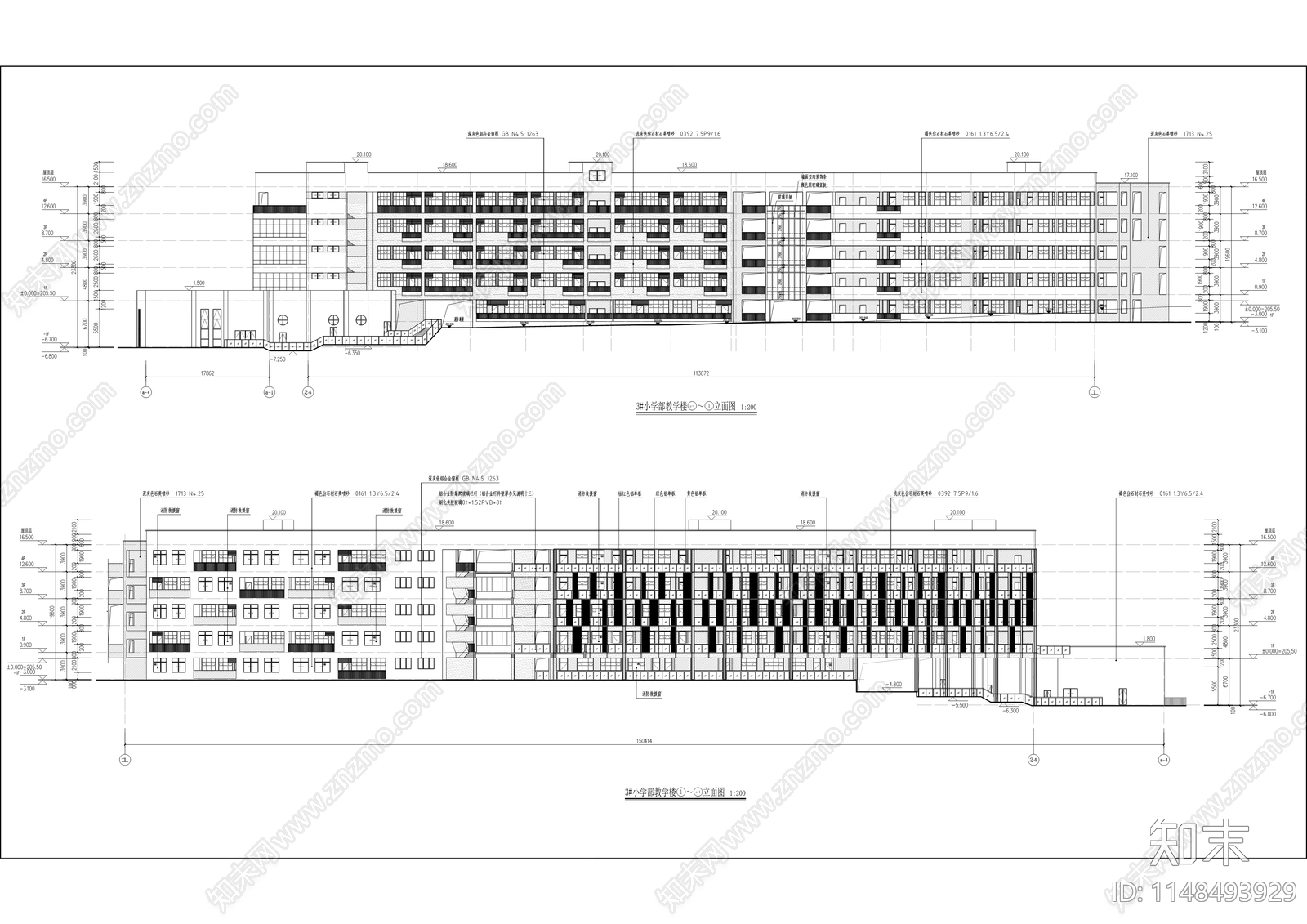 江北区溉澜溪实验学校建筑cad施工图下载【ID:1148493929】